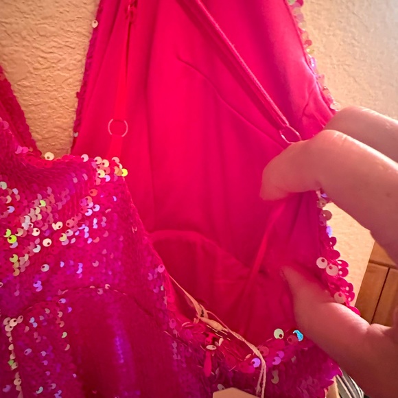 NWTs Pink Bling Sequin southern fried chics sexy dress - Picture 8 of 10